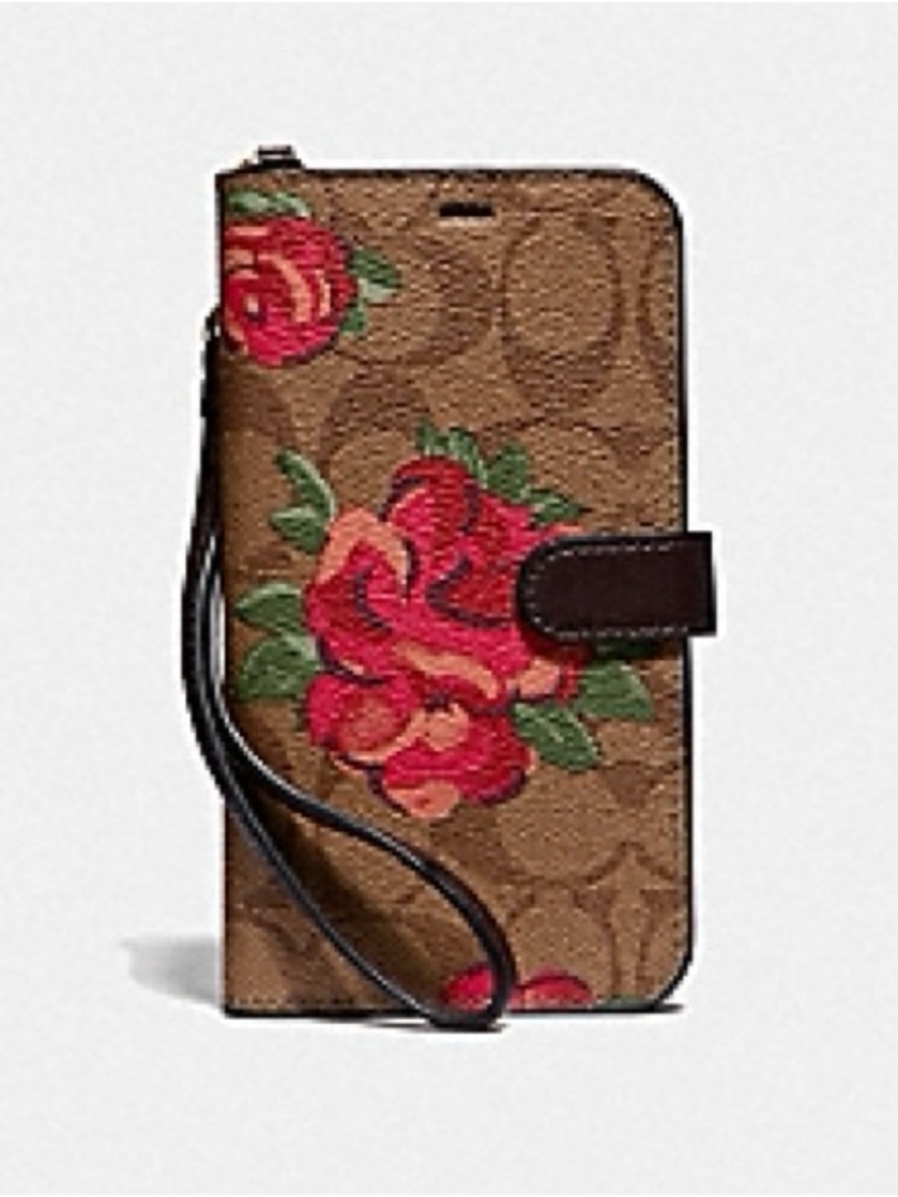 COACH Iphone X/Xs Folio In Signature Canvas With Neon Flower Print